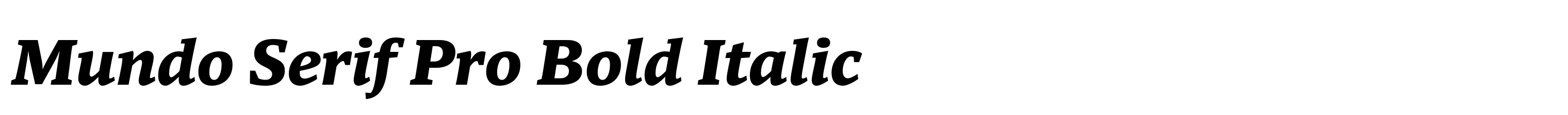 Mundo Serif Pro Bold Italic